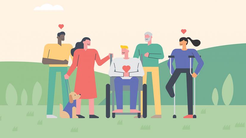 A group of people together, including people with disability
