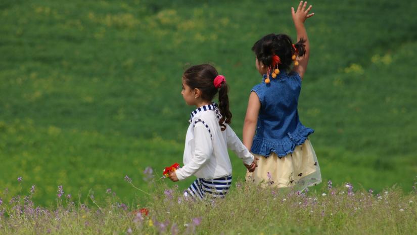 Children in field