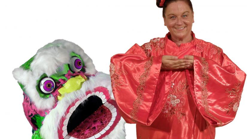 Lion and dancer