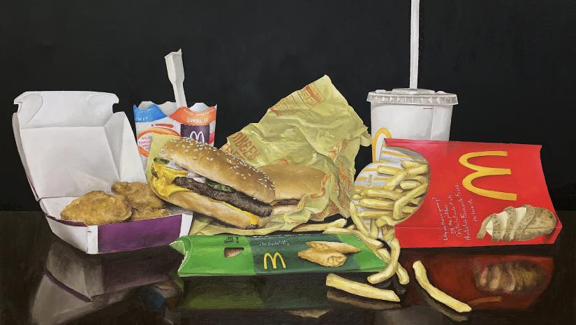 Image: Dilara Niriella, What's for dinner, 2019, oil on Canvas, 24 x 36 cm Image: Dilara Niriella, What's for dinner, 2019, oil on Canvas, 24 x 36 cm