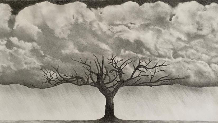 Mike Simon, Tree of Life (detail), 2020, graphite pencil, 45 x 84 cm Mike Simon, Tree of Life (detail), 2020, graphite pencil, 45 x 84 cm