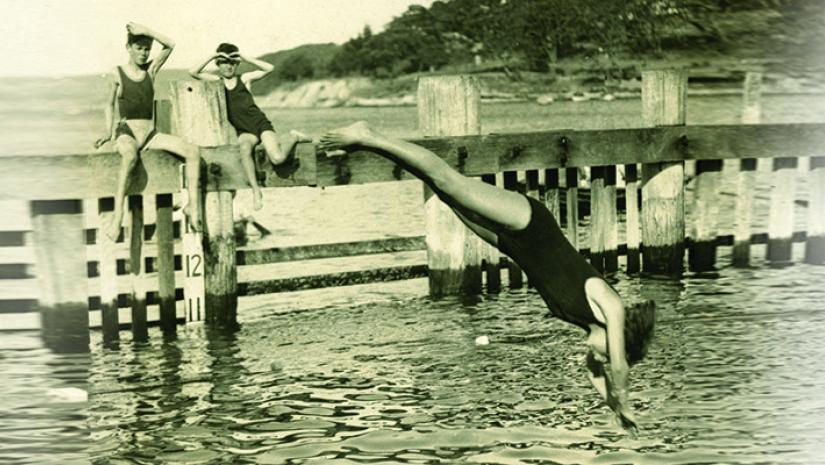 Woman diving into Balmoral