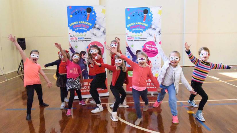 Bop till you Drop School Holiday Program Fun! A group of children at our School Holiday Program dancing about & having FUN!