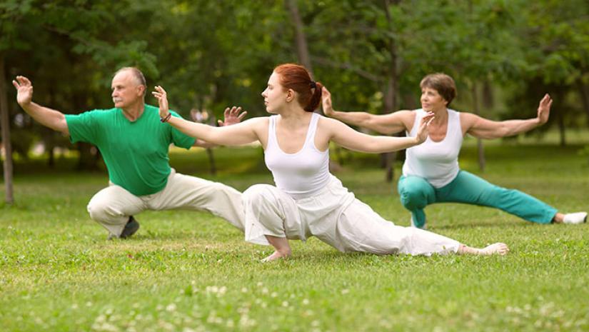 Doing martial arts