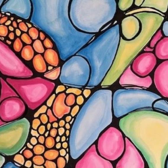 An image done by Julianna - featuring coloured blobs and lines