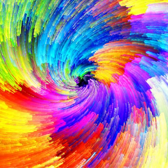 Rainbow swirl digital artwork.