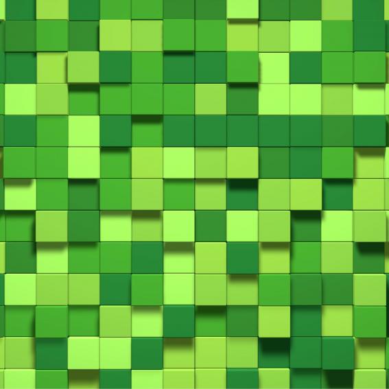 Green dimensional blocks.