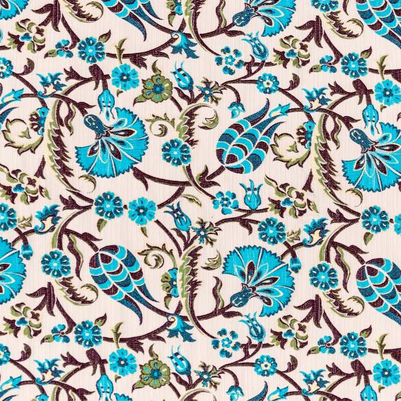 A blue green and cream Turkish pattern