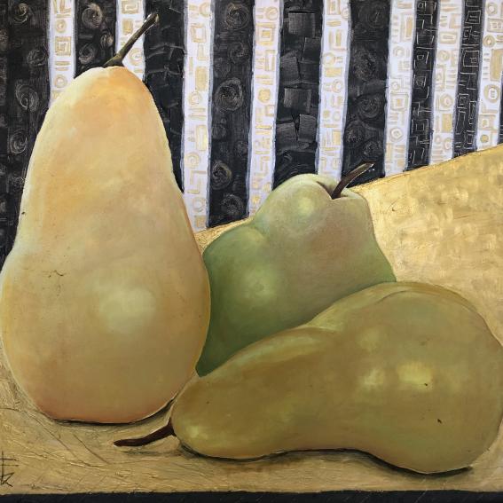 Painting Satie Three pieces in the shape of a Pear