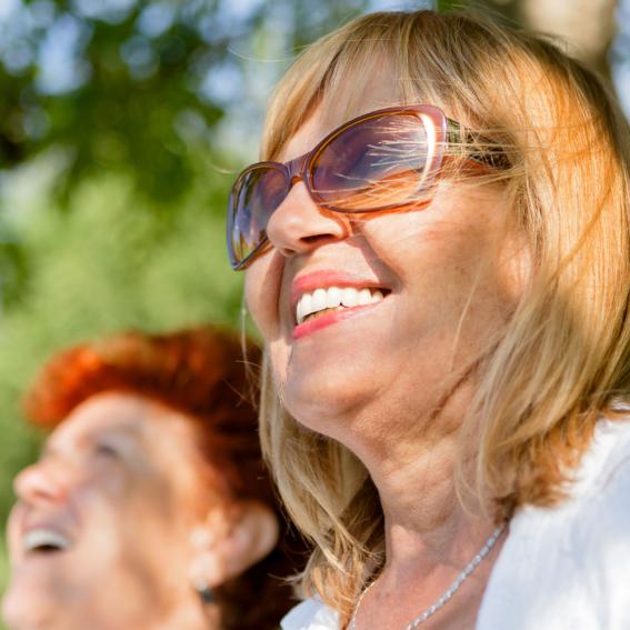 Two women enjoying the outdoors.