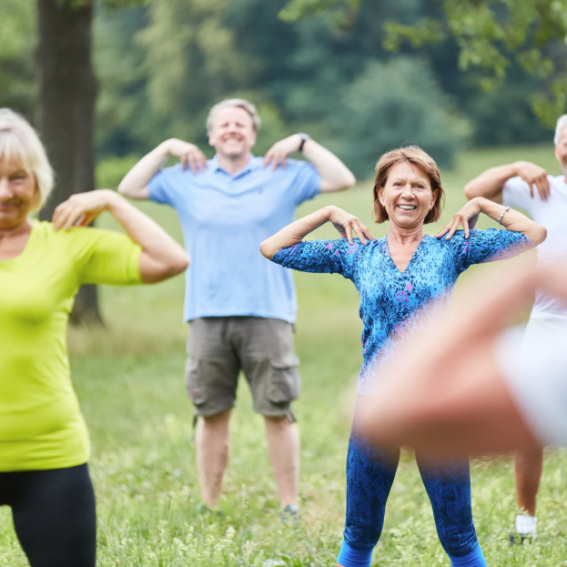 seniors staying fit outdoors