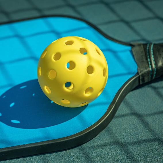 Pickleball on a racket