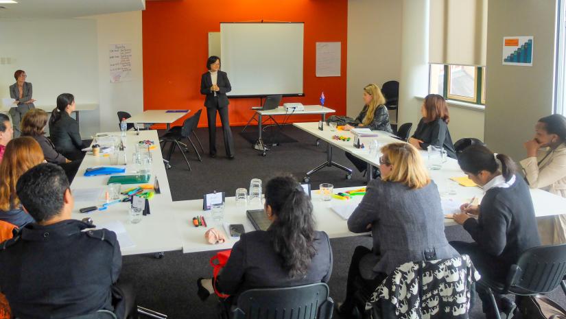 Migrants from different countries and professions participating actively in our program