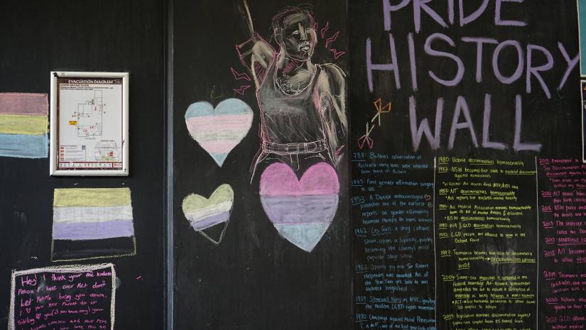 Alphabet Soup Group A chalk image of Freddie Mercury from Queen dancing