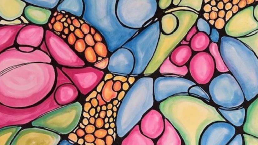 An image done by Julianna - featuring coloured blobs and lines