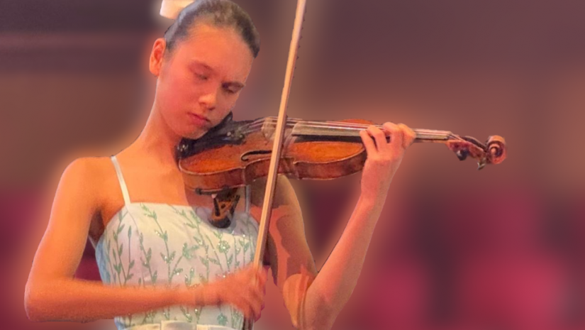 Ellie Malonzo playing the violin