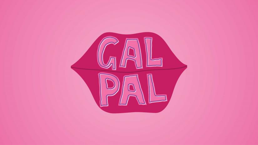 Pink lips with the words 'gal pal' inside.