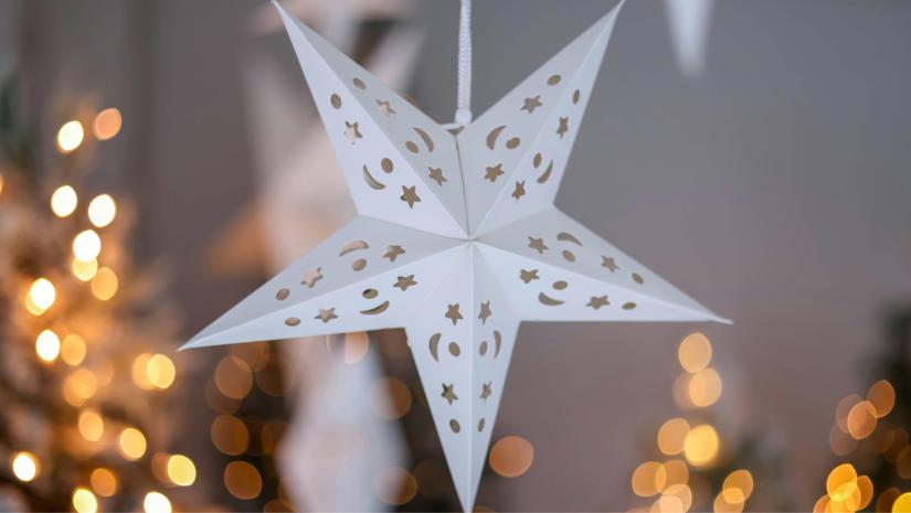 White paper hanging star.