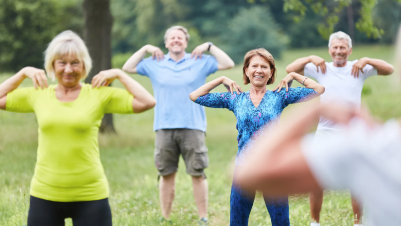 seniors staying fit outdoors