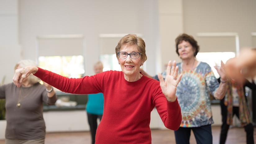 Senior woman doing Tai Chi
